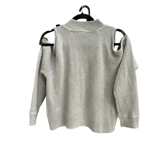 Divided H&M Pullover Sweater Long Sleeve Cold Shoulder Gray Sweater Size S - Picture 2 of 3